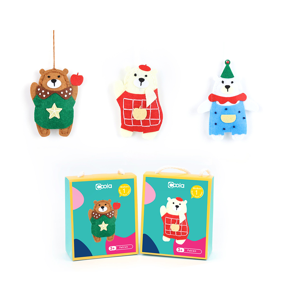 Kit de manualidades de coser de costura de oso de peluche con fieltro de bricolaje