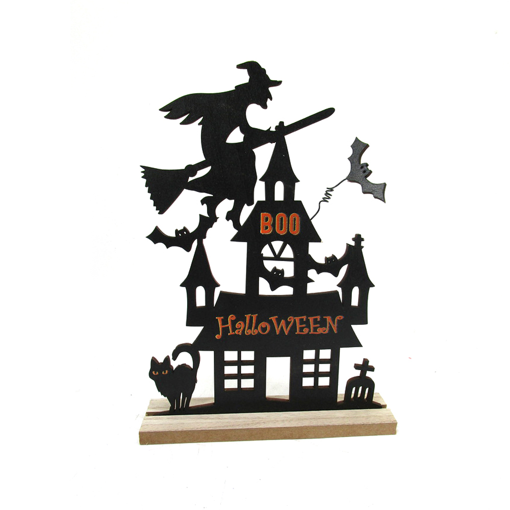 Decoración de mesa de diseño de la casa embrujada de la casa de Halloween de madera